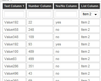 Nice JQuery Table Filter