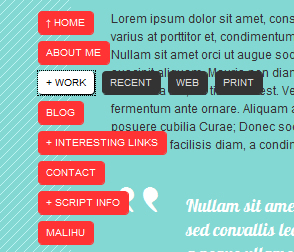 Cursor following translucent float menu jQuery CSS3